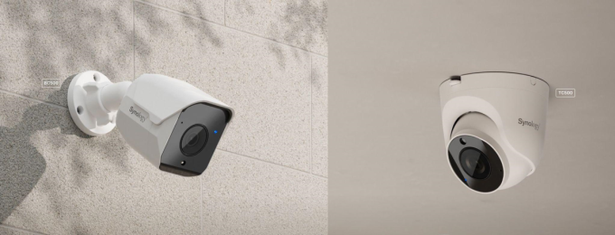 Description: Synology vừa ra mắt hai dòng camera an ninh mới: BC500 (trái) và TC500 (phải).